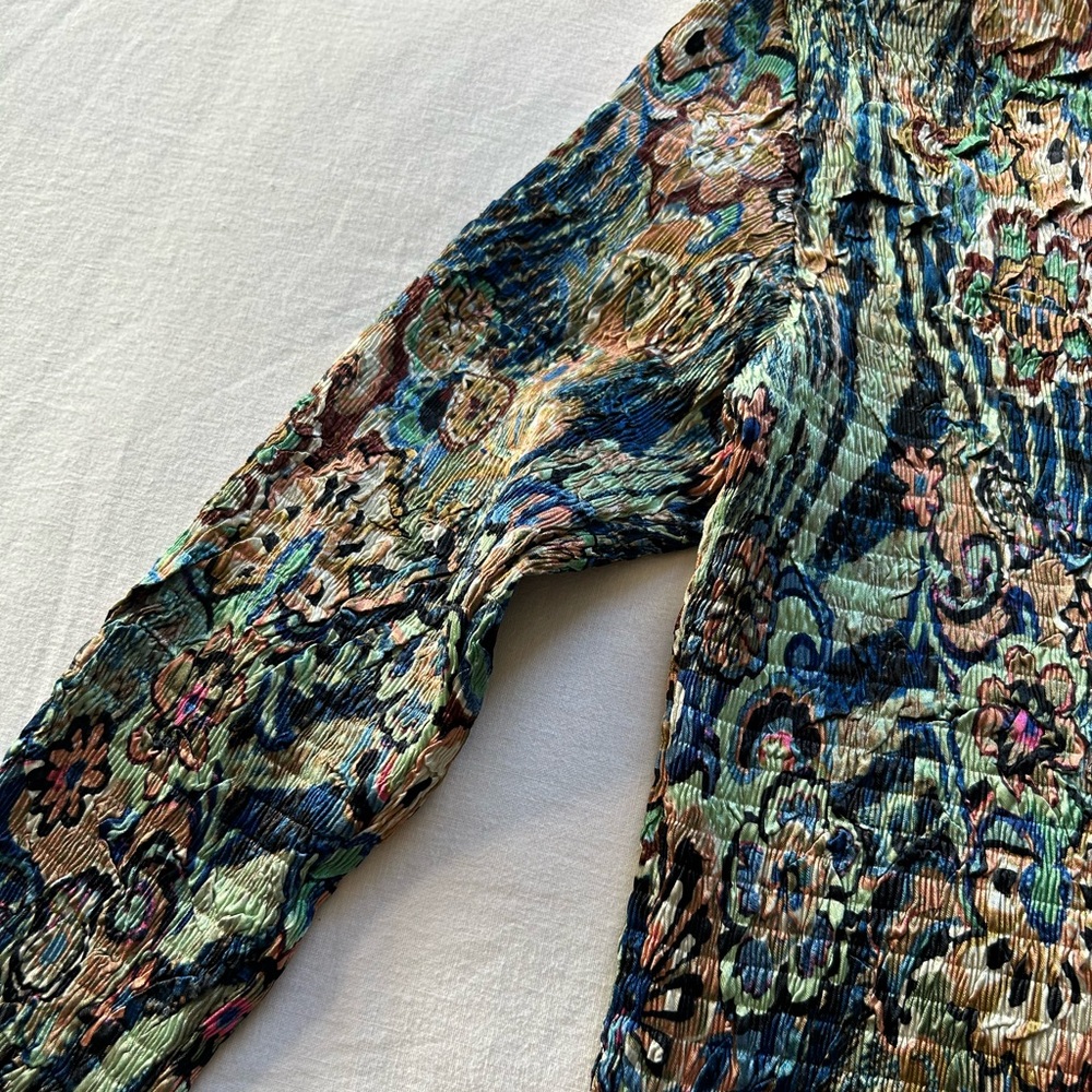Vintage Alberto Makali Whimsical Smocked Flower Power Top - Picture 8 of 11